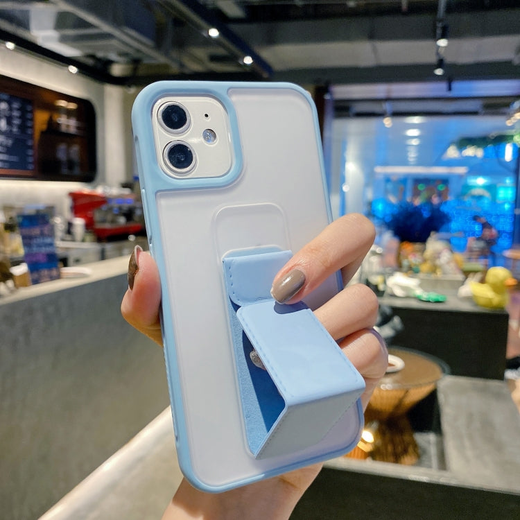 For iPhone 11 Pro Skin Feel TPU + PC Shockproof Case with Wrist Strap Holder