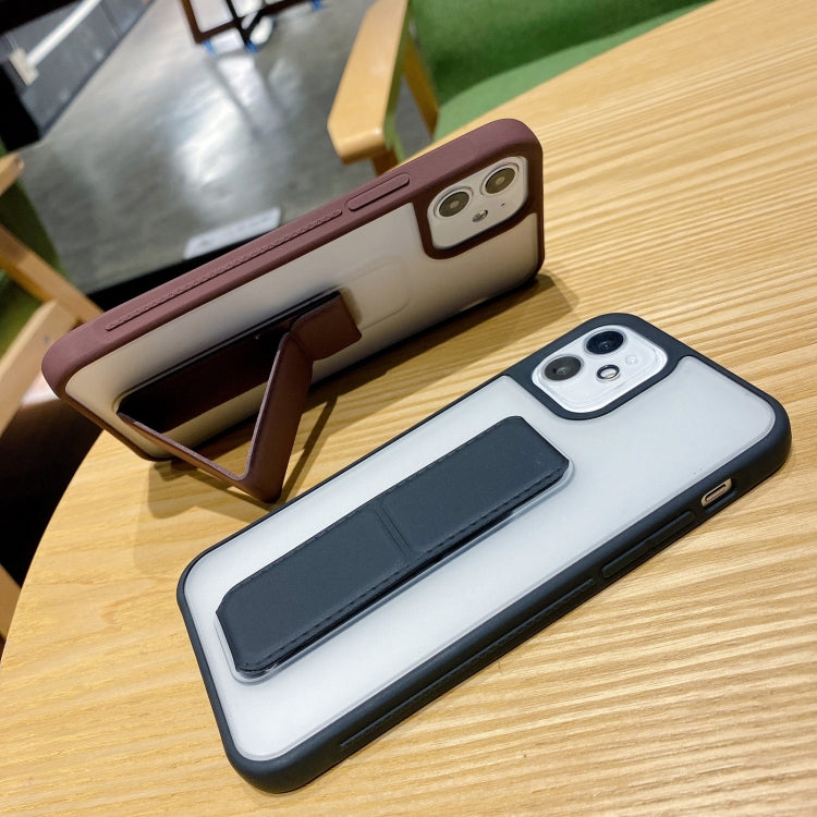 For iPhone 11 Pro Skin Feel TPU + PC Shockproof Case with Wrist Strap Holder