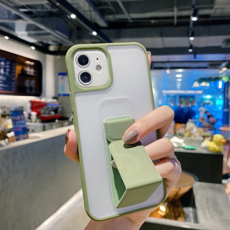 For iPhone 12 Pro Max Skin Feel TPU + PC Shockproof Case with Wrist Strap Holder