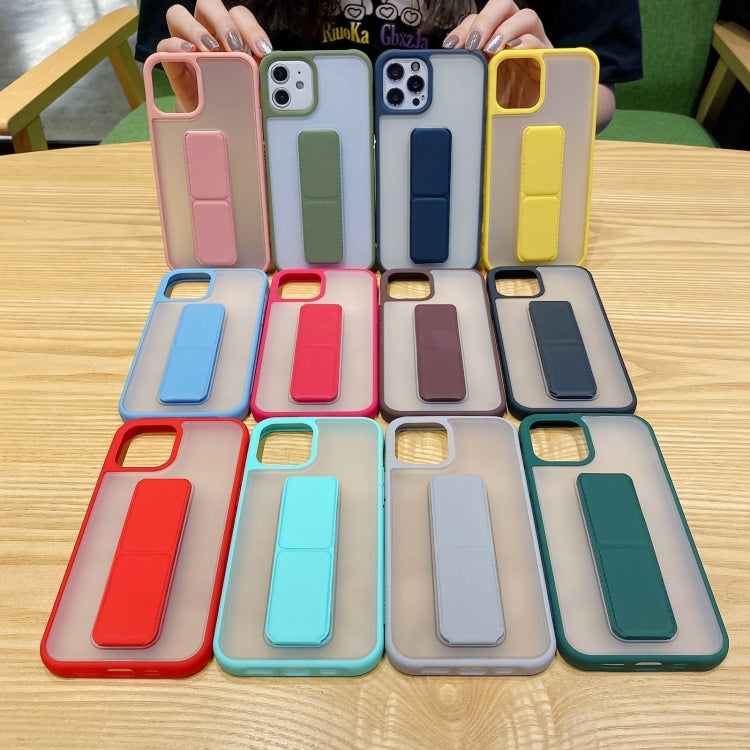 For iPhone 12 Pro Max Skin Feel TPU + PC Shockproof Case with Wrist Strap Holder