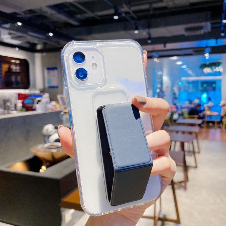 For iPhone 11 Transparent TPU + PC Shockproof Case with Wrist Strap Holder
