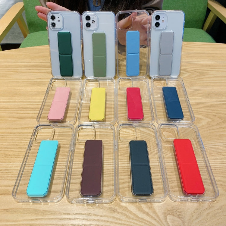 For iPhone 11 Transparent TPU + PC Shockproof Case with Wrist Strap Holder