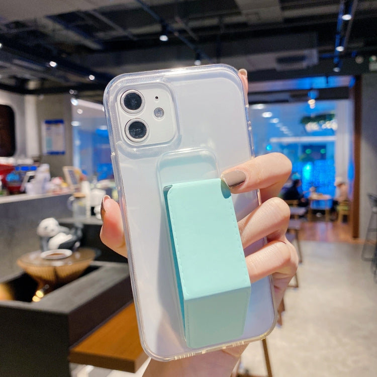 For iPhone 11 Pro Transparent TPU + PC Shockproof Case with Wrist Strap Holder