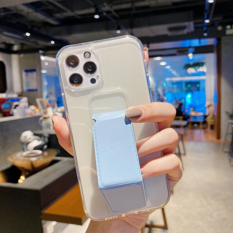 For iPhone 11 Pro Transparent TPU + PC Shockproof Case with Wrist Strap Holder