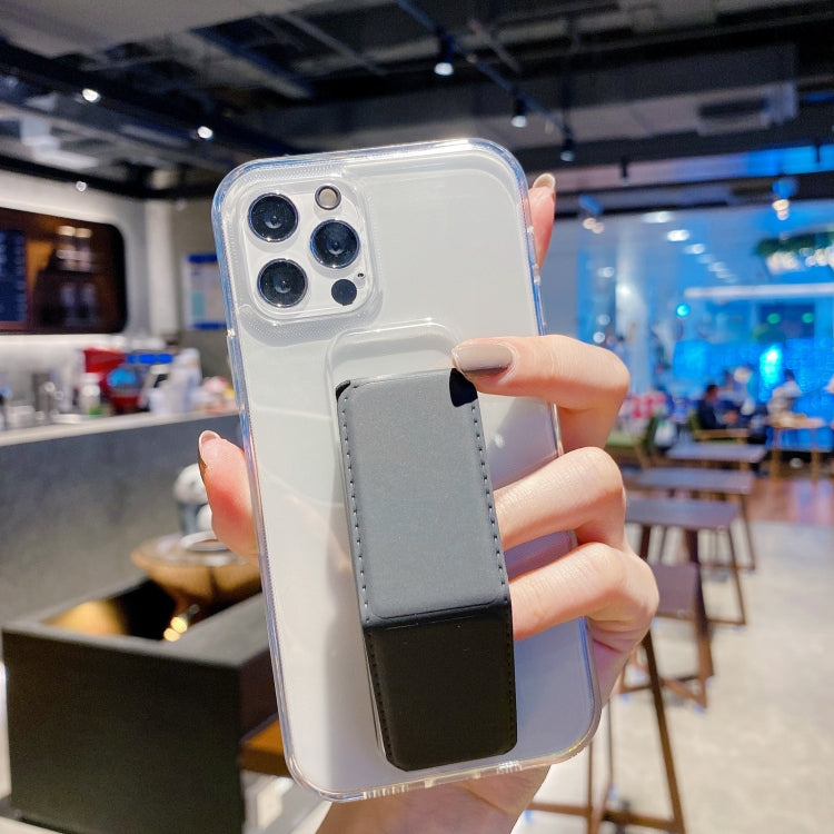 For iPhone 11 Pro Max Transparent TPU + PC Shockproof Case with Wrist Strap Holder