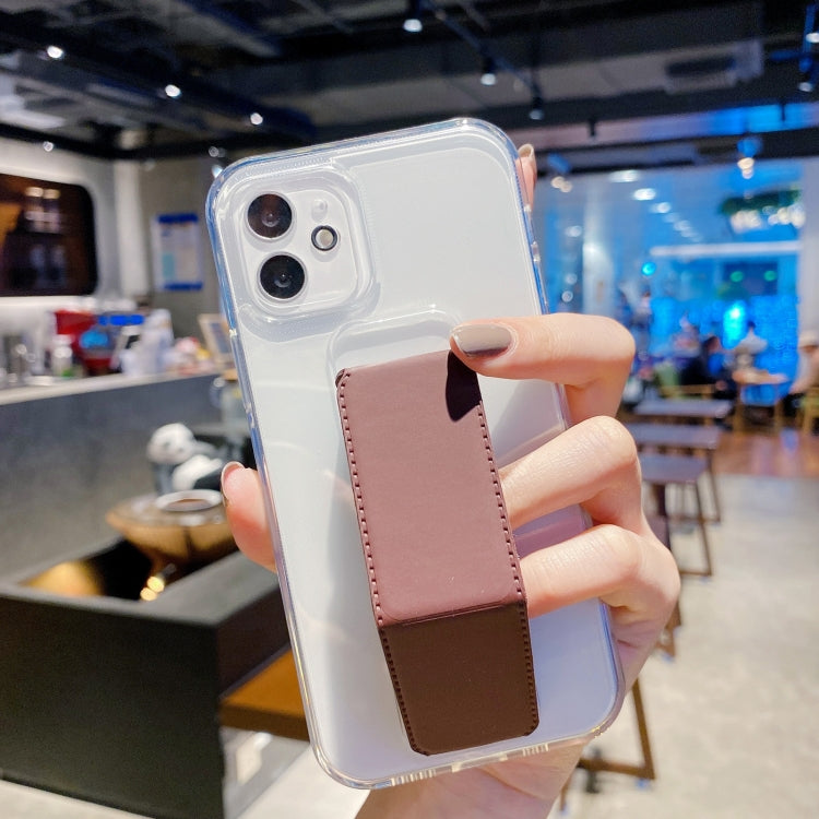 For iPhone 11 Pro Max Transparent TPU + PC Shockproof Case with Wrist Strap Holder