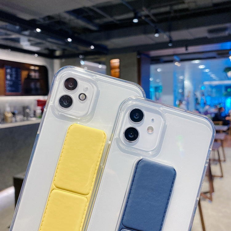 For iPhone 12 Pro Max Transparent TPU + PC Shockproof Case with Wrist Strap Holder