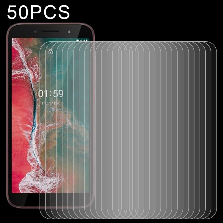 For Nokia C1 Plus 50 PCS 0.26mm 9H 2.5D Tempered Glass Film