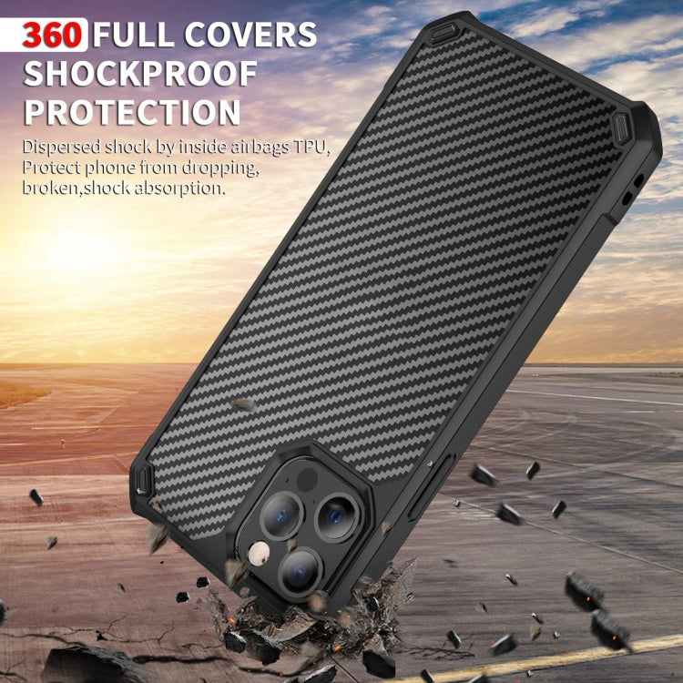 For iPhone 12 Carbon Fiber Acrylic Shockproof Protective Case