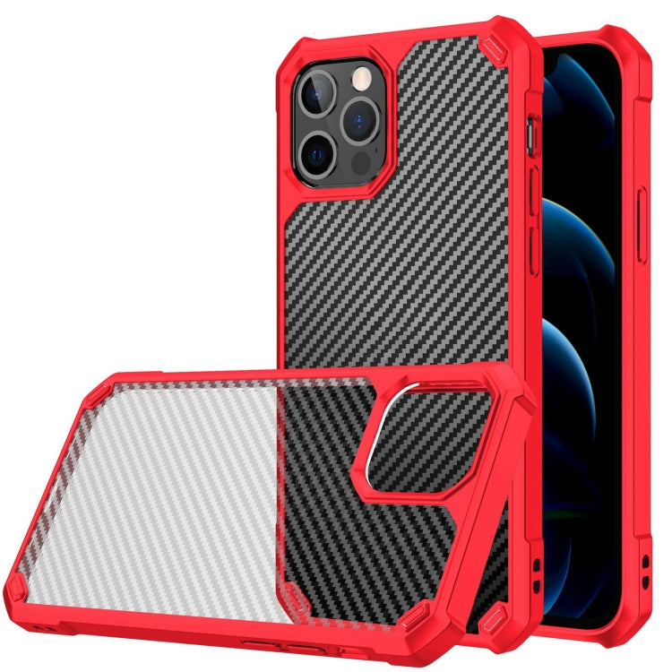 For iPhone 12 Carbon Fiber Acrylic Shockproof Protective Case