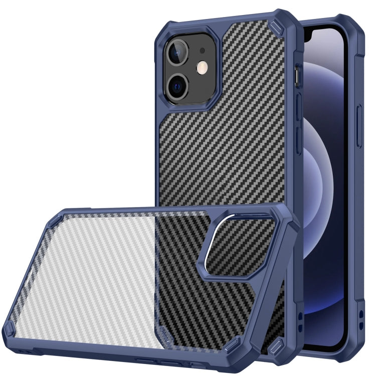 For iPhone 12 mini Carbon Fiber Acrylic Shockproof Protective Case
