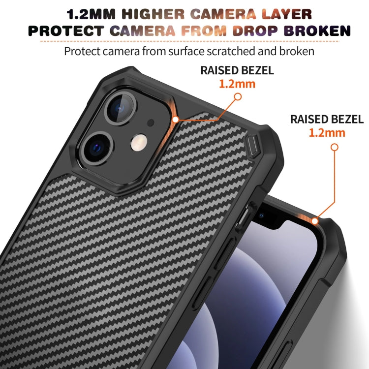 For iPhone 12 mini Carbon Fiber Acrylic Shockproof Protective Case