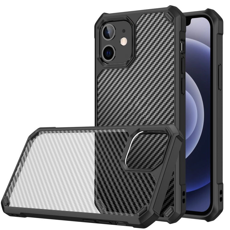 For iPhone 12 mini Carbon Fiber Acrylic Shockproof Protective Case