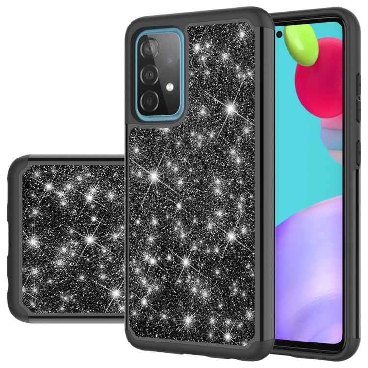 For Samsung Galaxy A52 5G / 4G Glitter Powder Contrast Skin Shockproof Silicone + PC Protective Case