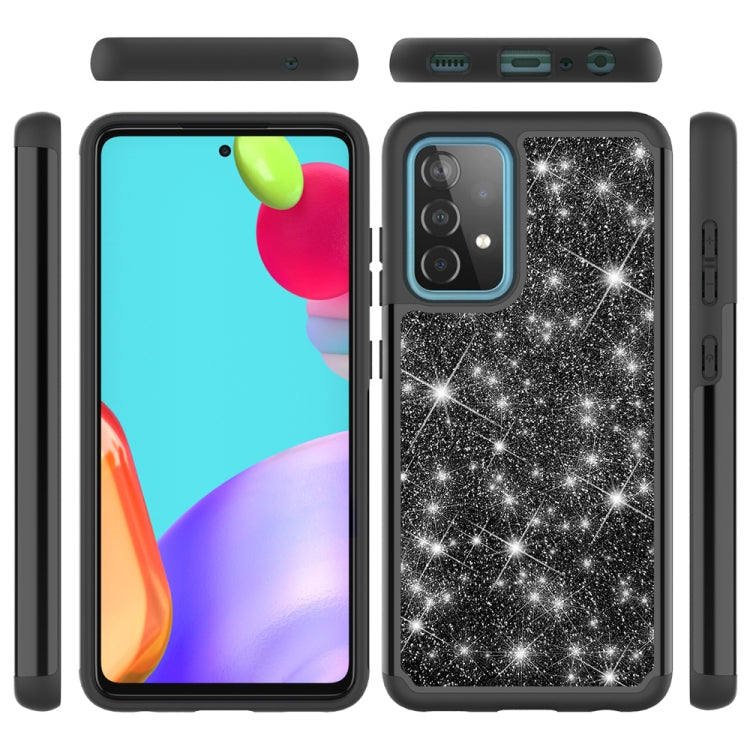 For Samsung Galaxy A52 5G / 4G Glitter Powder Contrast Skin Shockproof Silicone + PC Protective Case