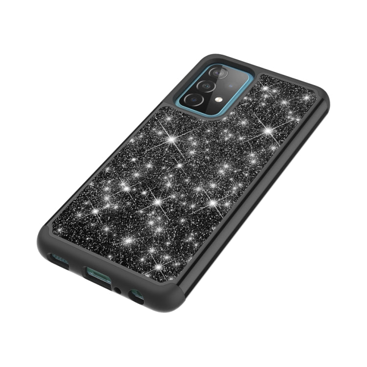 For Samsung Galaxy A52 5G / 4G Glitter Powder Contrast Skin Shockproof Silicone + PC Protective Case