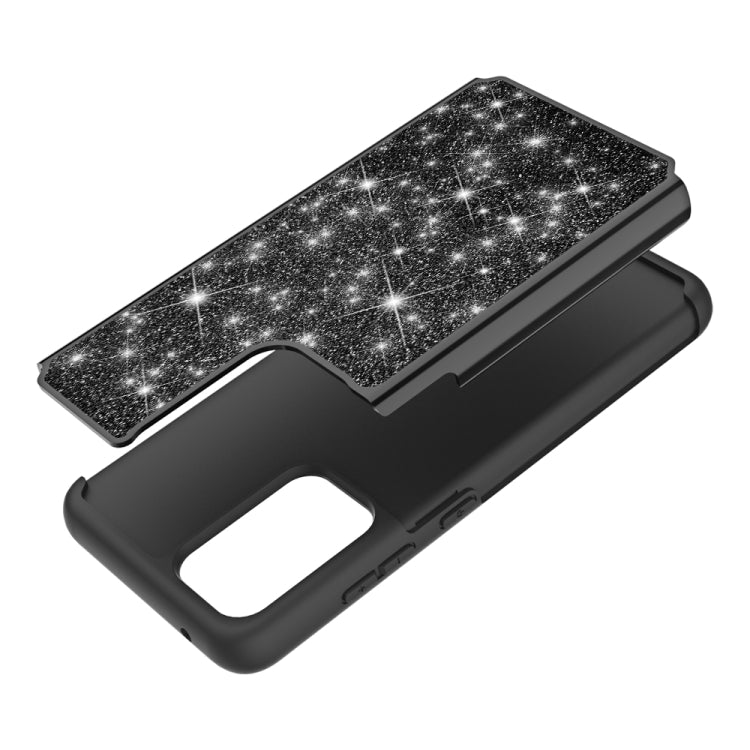 For Samsung Galaxy A52 5G / 4G Glitter Powder Contrast Skin Shockproof Silicone + PC Protective Case