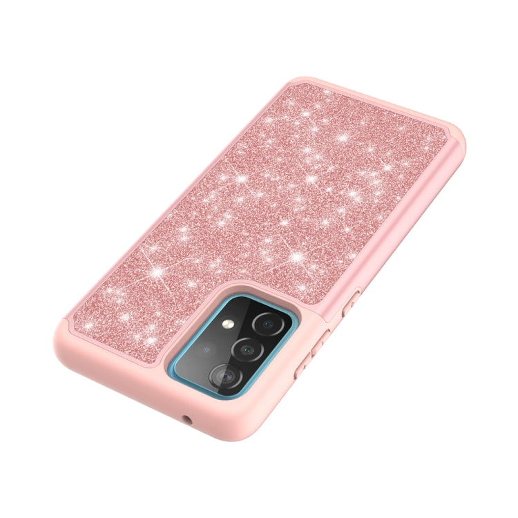 For Samsung Galaxy A52 5G / 4G Glitter Powder Contrast Skin Shockproof Silicone + PC Protective Case
