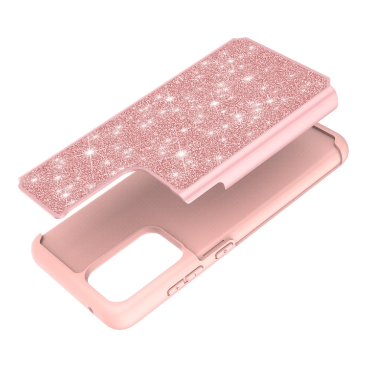For Samsung Galaxy A52 5G / 4G Glitter Powder Contrast Skin Shockproof Silicone + PC Protective Case