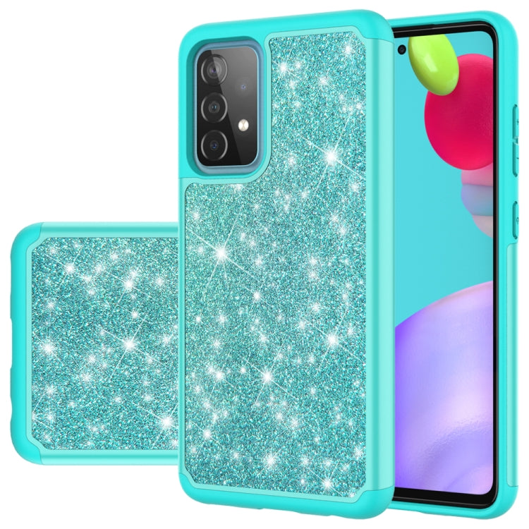 For Samsung Galaxy A52 5G / 4G Glitter Powder Contrast Skin Shockproof Silicone + PC Protective Case