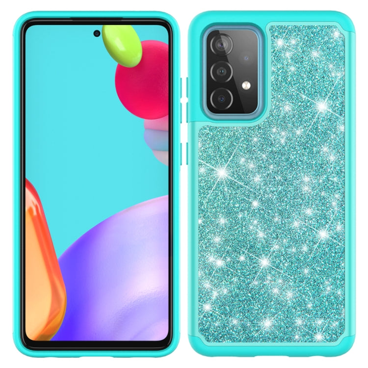 For Samsung Galaxy A52 5G / 4G Glitter Powder Contrast Skin Shockproof Silicone + PC Protective Case