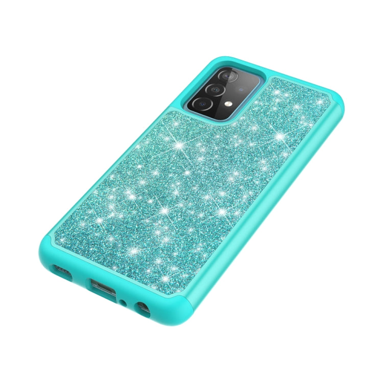 For Samsung Galaxy A52 5G / 4G Glitter Powder Contrast Skin Shockproof Silicone + PC Protective Case