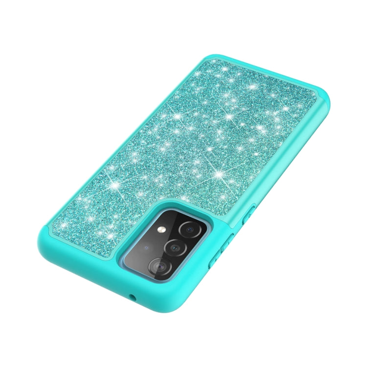 For Samsung Galaxy A52 5G / 4G Glitter Powder Contrast Skin Shockproof Silicone + PC Protective Case