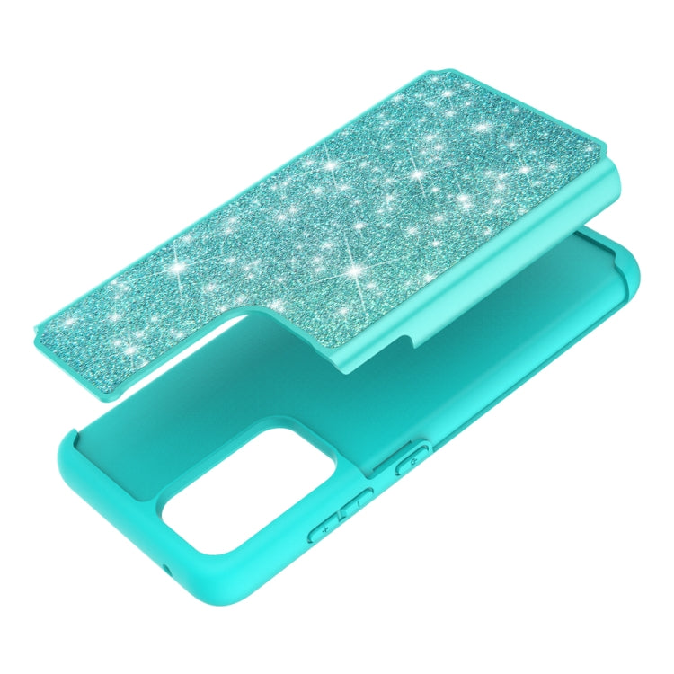 For Samsung Galaxy A52 5G / 4G Glitter Powder Contrast Skin Shockproof Silicone + PC Protective Case