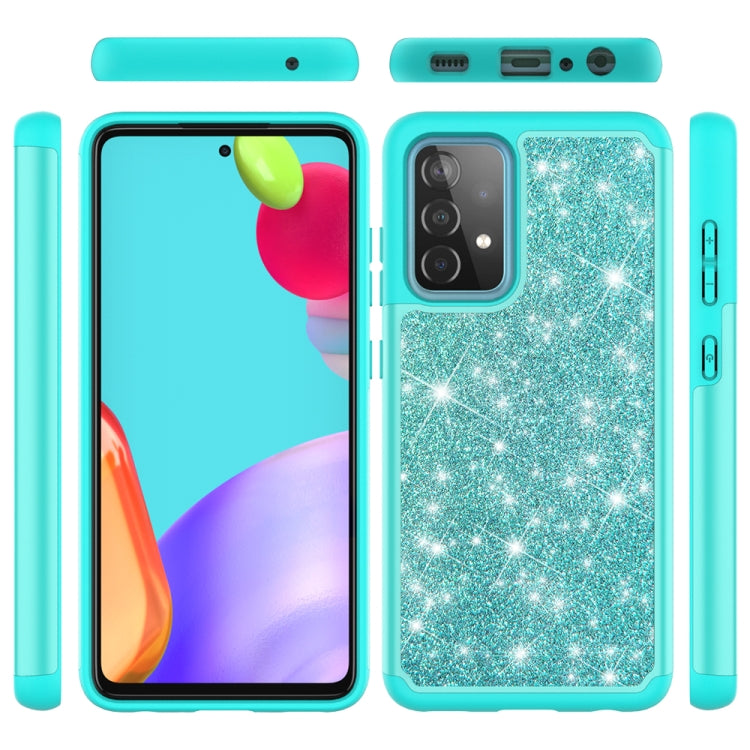 For Samsung Galaxy A52 5G / 4G Glitter Powder Contrast Skin Shockproof Silicone + PC Protective Case