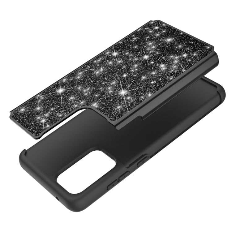 For Samsung Galaxy A72 5G / 4G Glitter Powder Contrast Skin Shockproof Silicone + PC Protective Case