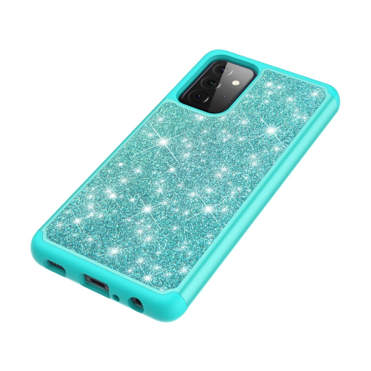 For Samsung Galaxy A72 5G / 4G Glitter Powder Contrast Skin Shockproof Silicone + PC Protective Case