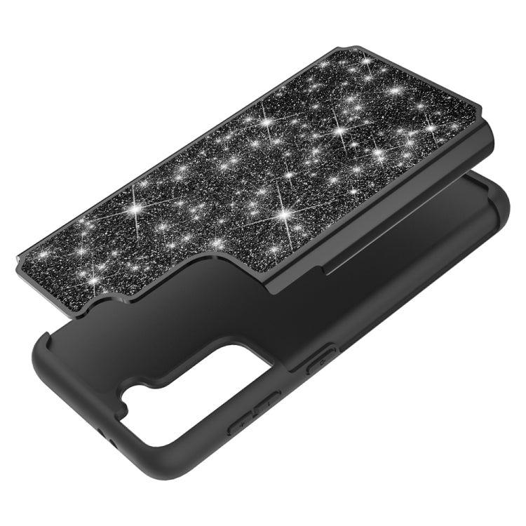 For Samsung Galaxy S21 5G Glitter Powder Contrast Skin Shockproof Silicone + PC Protective Case