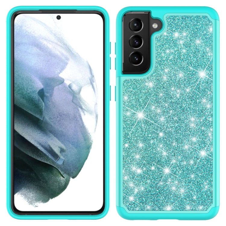 For Samsung Galaxy S21 5G Glitter Powder Contrast Skin Shockproof Silicone + PC Protective Case