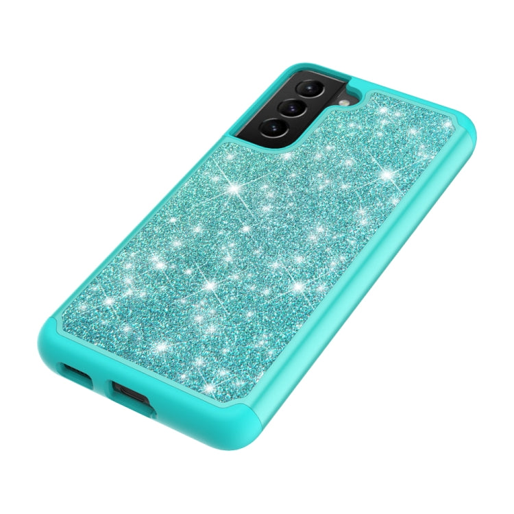 For Samsung Galaxy S21 5G Glitter Powder Contrast Skin Shockproof Silicone + PC Protective Case