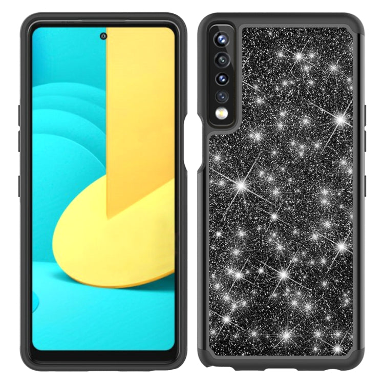 For LG Stylo 7 4G Glitter Powder Contrast Skin Shockproof Silicone + PC Protective Case