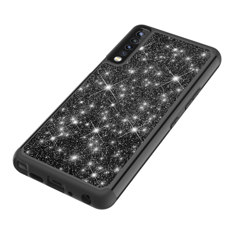 For LG Stylo 7 4G Glitter Powder Contrast Skin Shockproof Silicone + PC Protective Case
