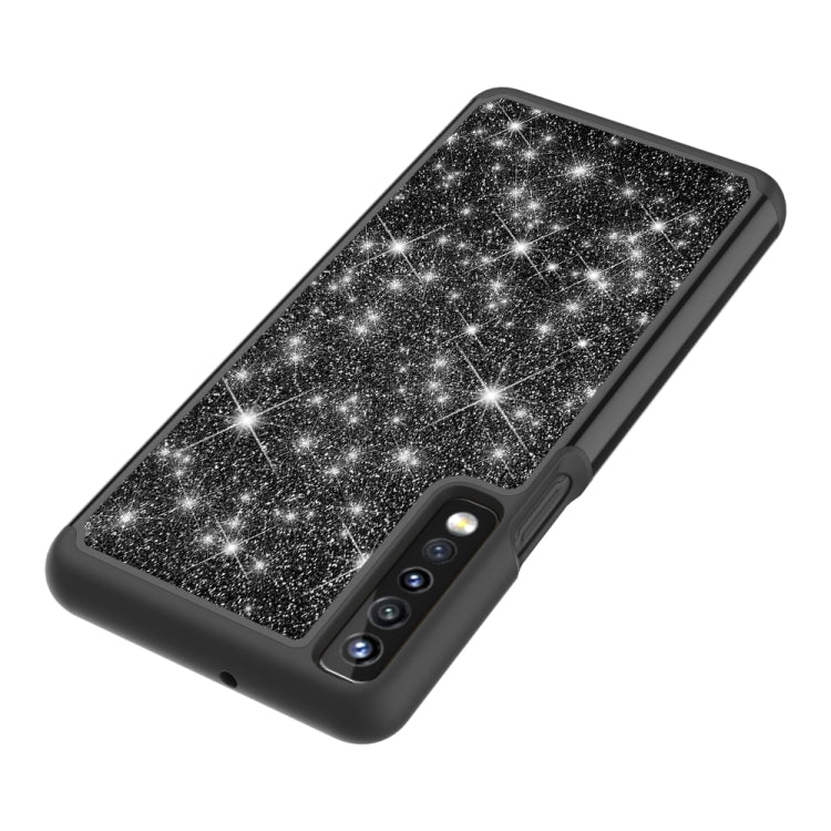 For LG Stylo 7 4G Glitter Powder Contrast Skin Shockproof Silicone + PC Protective Case