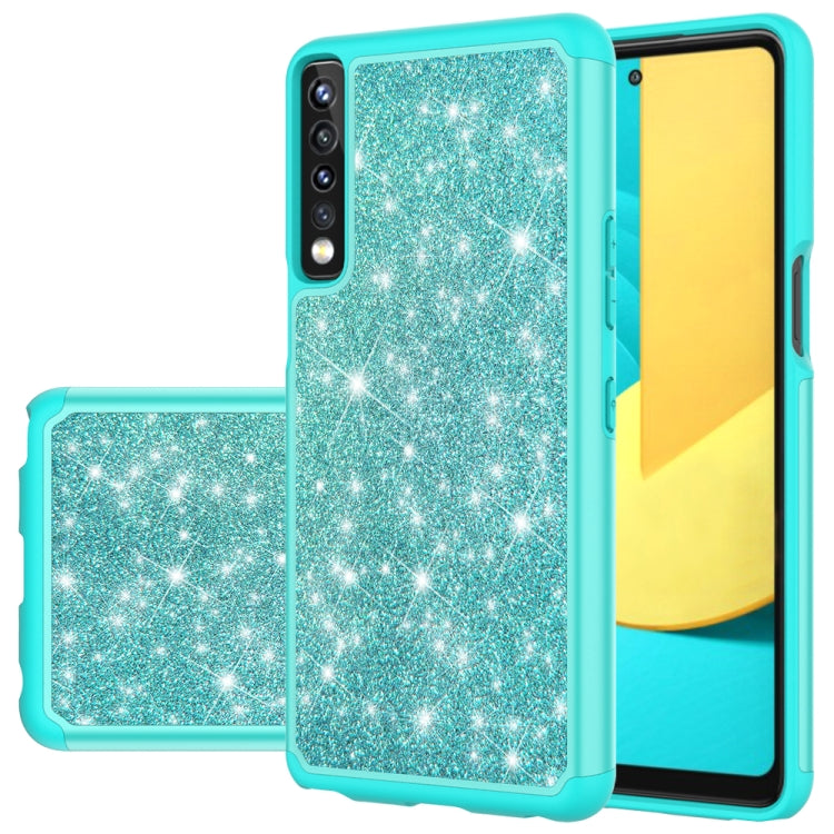 For LG Stylo 7 4G Glitter Powder Contrast Skin Shockproof Silicone + PC Protective Case