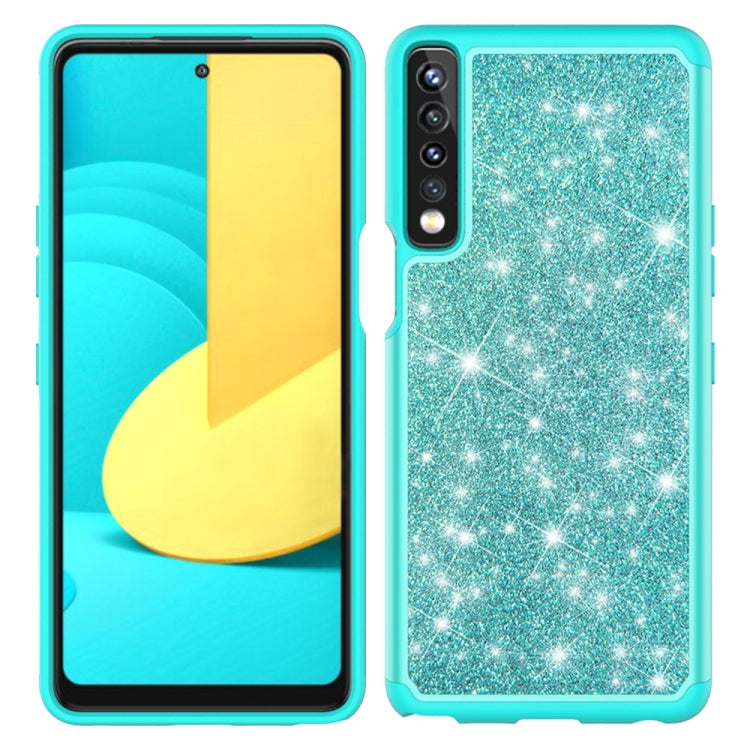 For LG Stylo 7 4G Glitter Powder Contrast Skin Shockproof Silicone + PC Protective Case