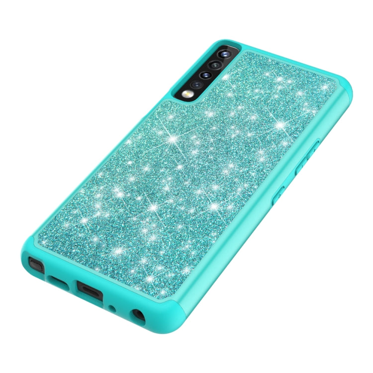 For LG Stylo 7 4G Glitter Powder Contrast Skin Shockproof Silicone + PC Protective Case