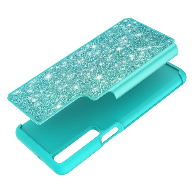 For LG Stylo 7 4G Glitter Powder Contrast Skin Shockproof Silicone + PC Protective Case