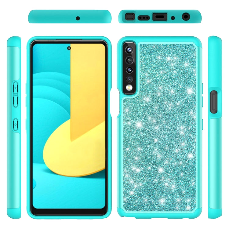 For LG Stylo 7 4G Glitter Powder Contrast Skin Shockproof Silicone + PC Protective Case