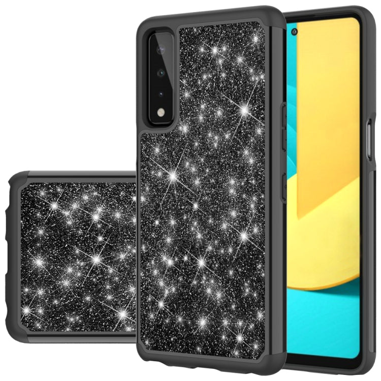 For LG Stylo 7 5G Glitter Powder Contrast Skin Shockproof Silicone + PC Protective Case