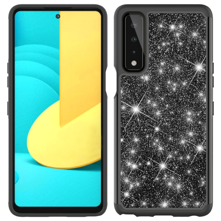 For LG Stylo 7 5G Glitter Powder Contrast Skin Shockproof Silicone + PC Protective Case