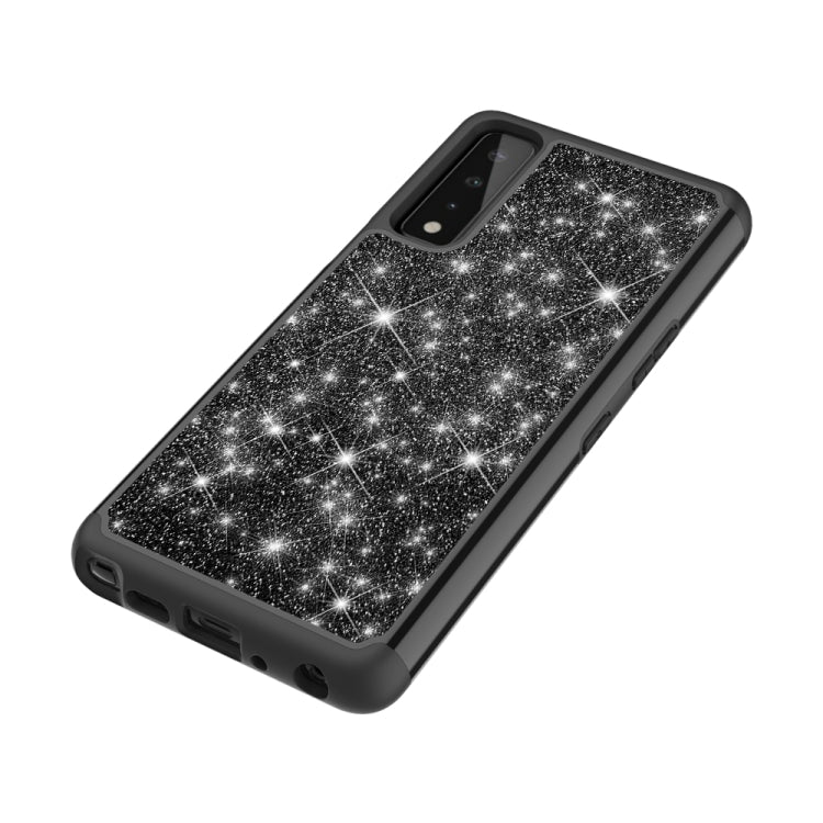 For LG Stylo 7 5G Glitter Powder Contrast Skin Shockproof Silicone + PC Protective Case