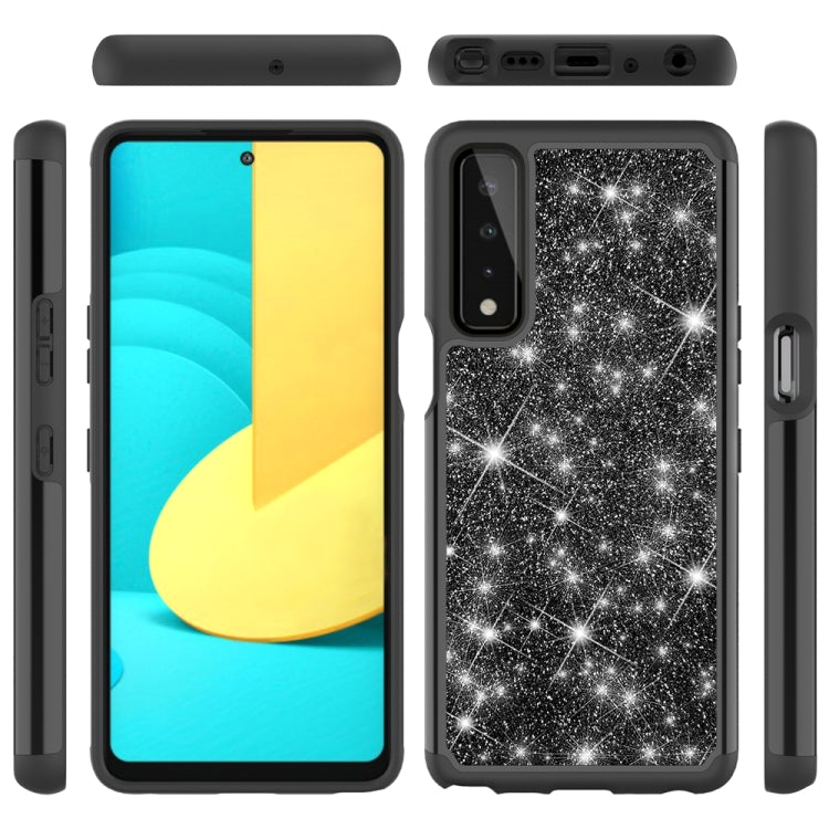 For LG Stylo 7 5G Glitter Powder Contrast Skin Shockproof Silicone + PC Protective Case