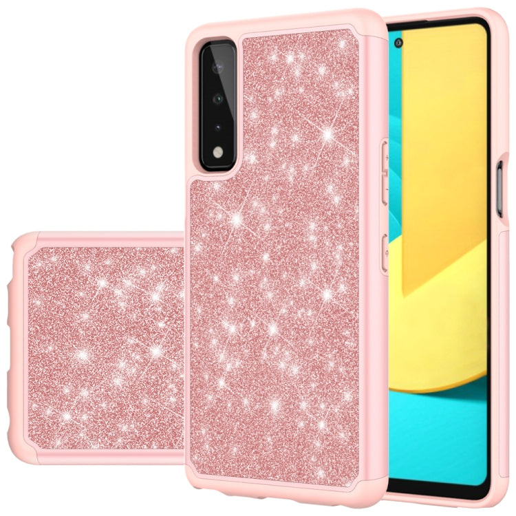 For LG Stylo 7 5G Glitter Powder Contrast Skin Shockproof Silicone + PC Protective Case
