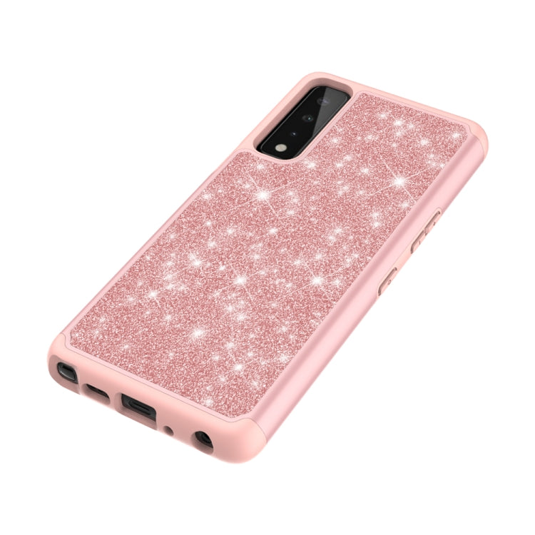 For LG Stylo 7 5G Glitter Powder Contrast Skin Shockproof Silicone + PC Protective Case