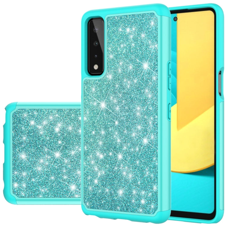 For LG Stylo 7 5G Glitter Powder Contrast Skin Shockproof Silicone + PC Protective Case