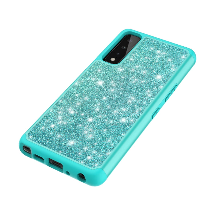 For LG Stylo 7 5G Glitter Powder Contrast Skin Shockproof Silicone + PC Protective Case